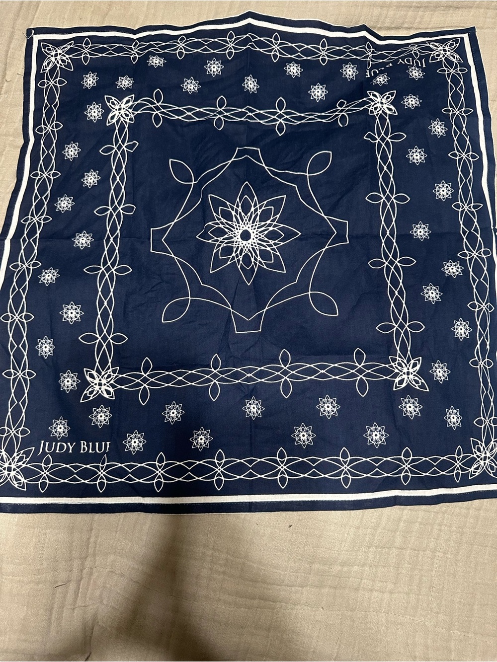 Judy Blue Navy Blue Printed Bandana Scarf